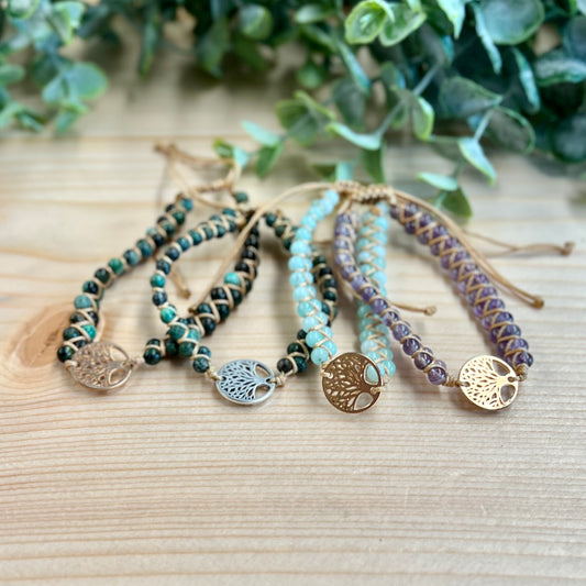 Tree of Life Gemstone Bracelets | Adjustable