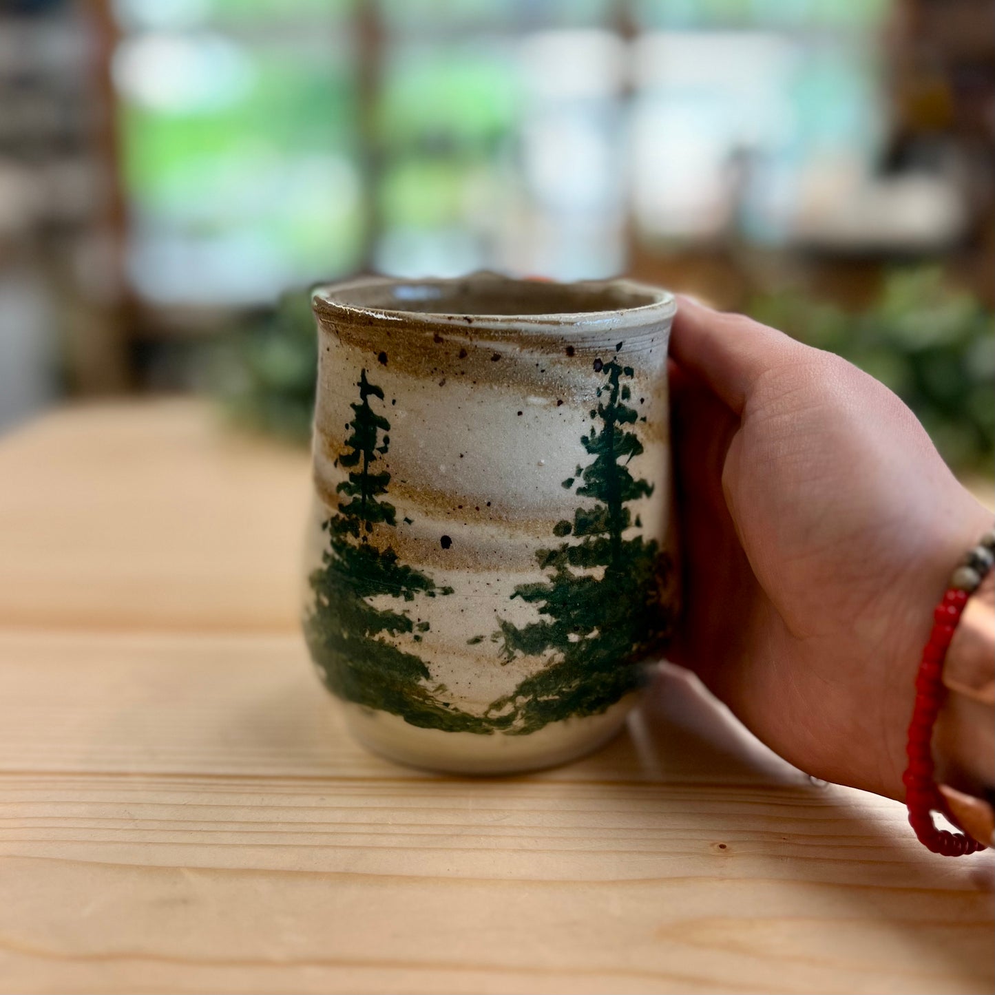 Evergreen Tree Neutral Ceramic Mug