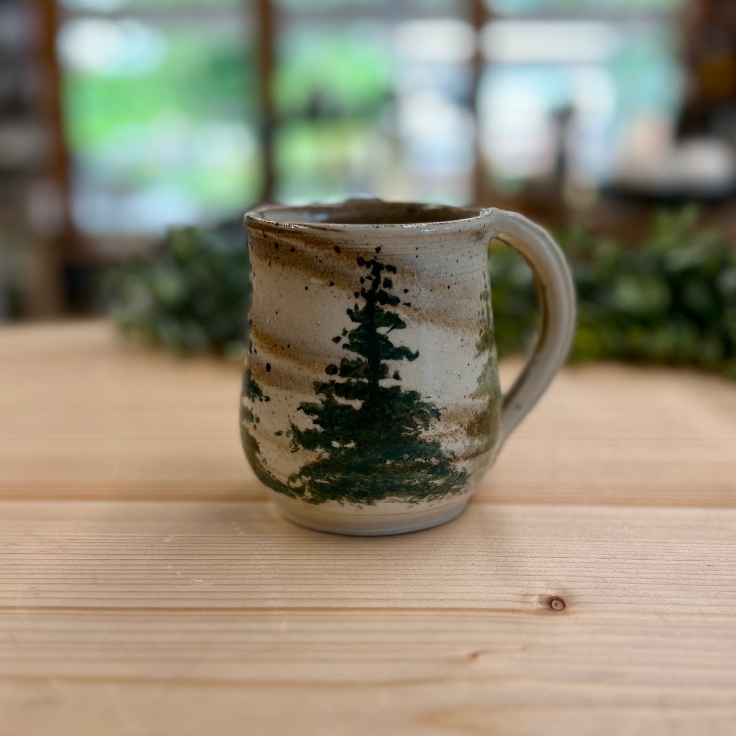 Evergreen Tree Neutral Ceramic Mug