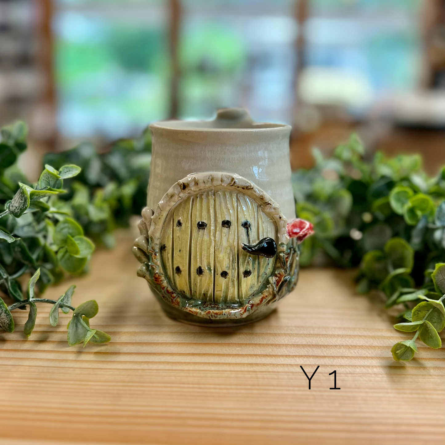 Fairy Mushroom Hobbit Door Ceramic Mug