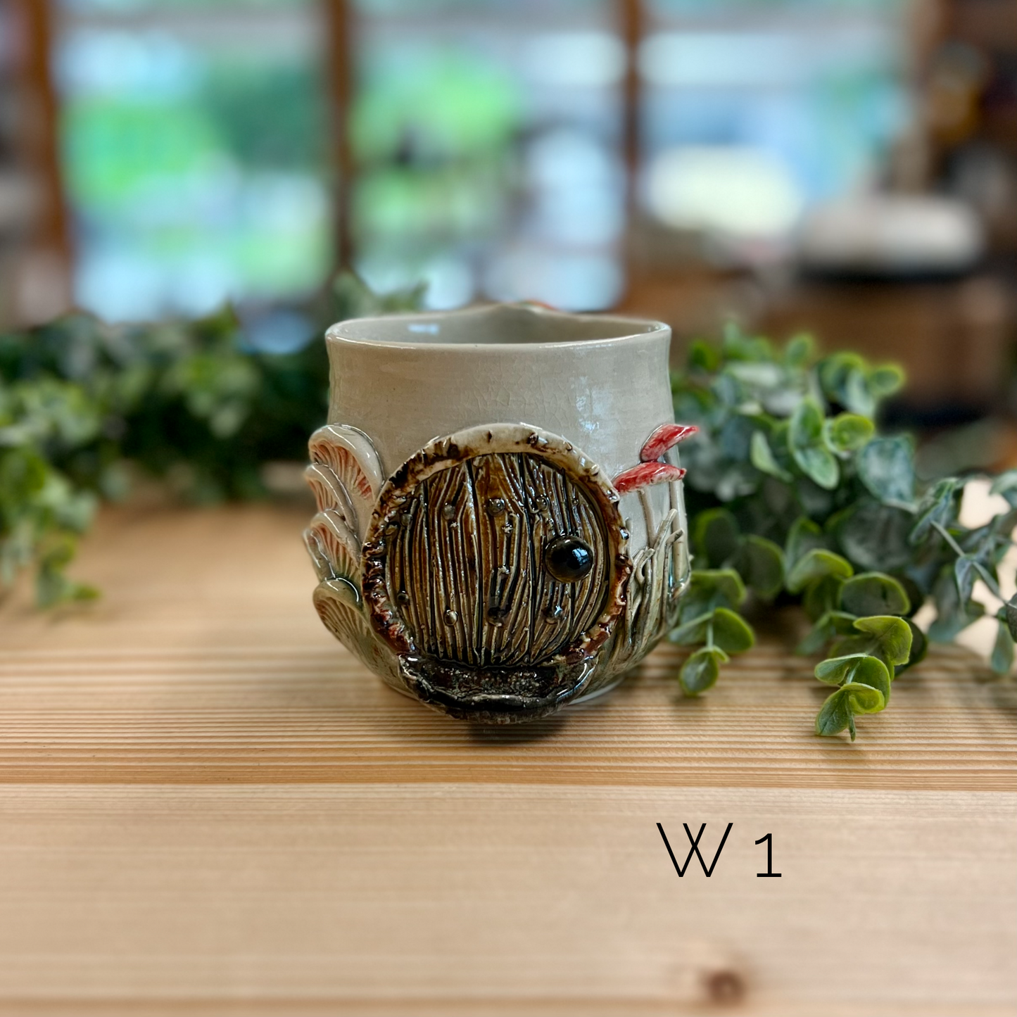Fairy Mushroom Hobbit Door Ceramic Mug