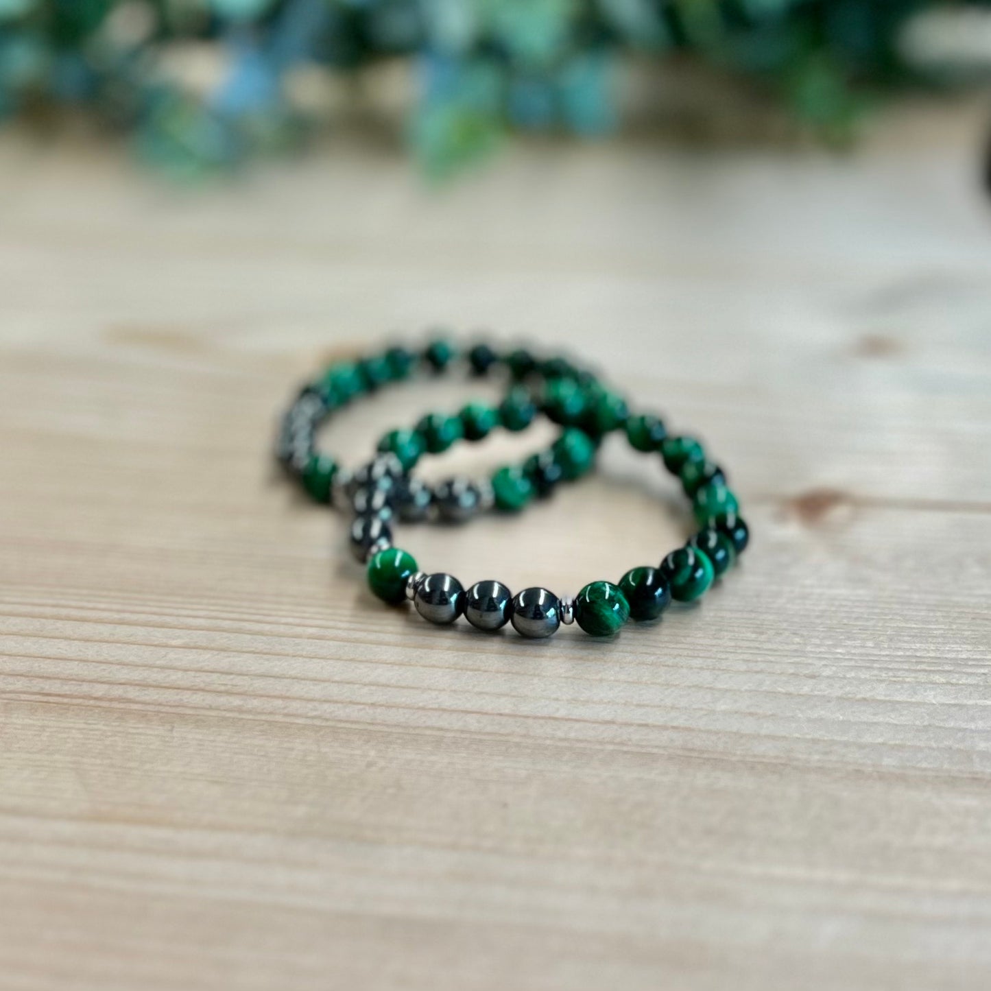 Malachite & Hematite Stretch Bracelet