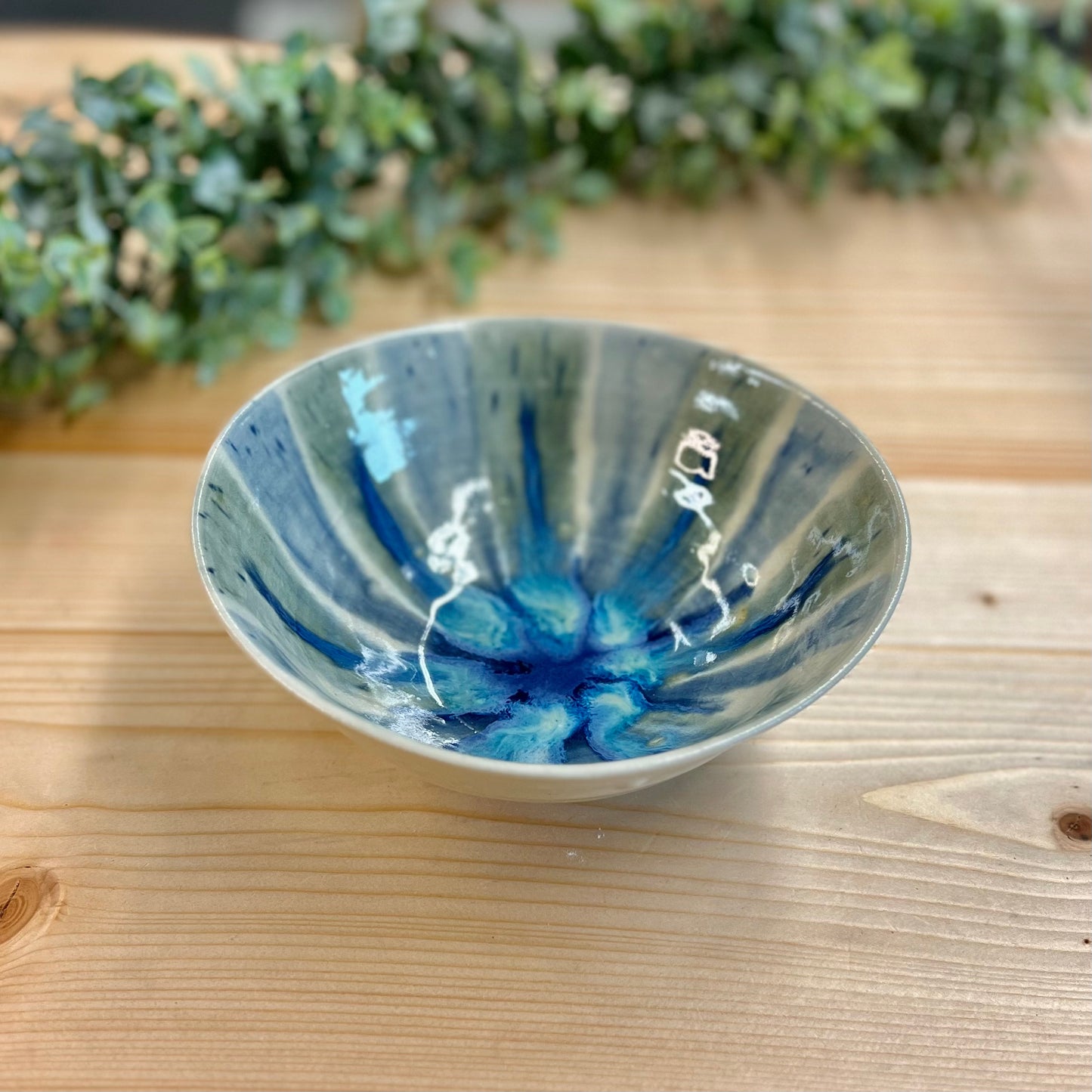 Blue + Green Tones Ceramic Bowl
