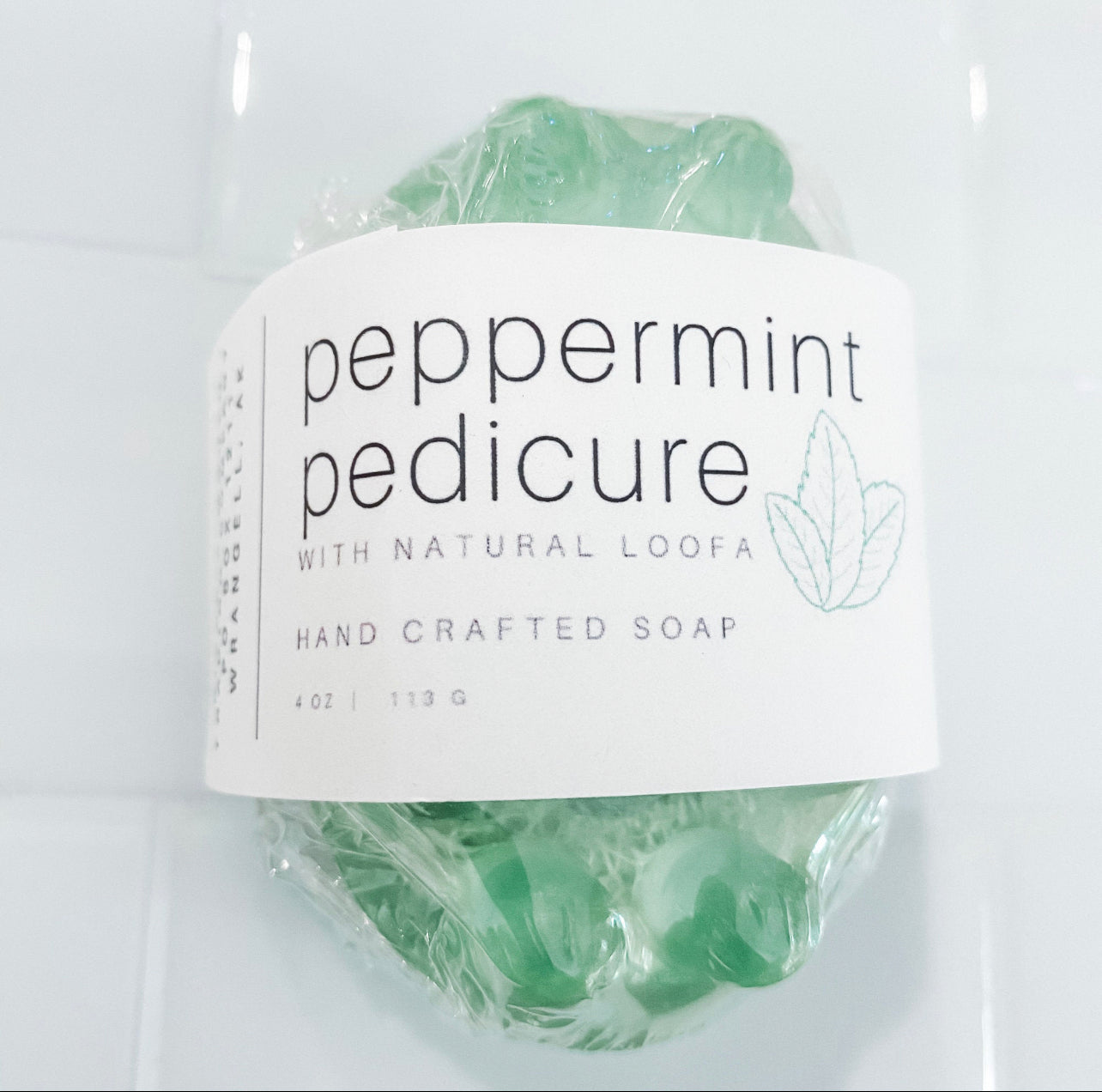 Peppermint Pedicure Soap Bar with Loofa