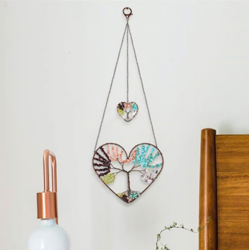 Double Heart Crystal Wall Hanging