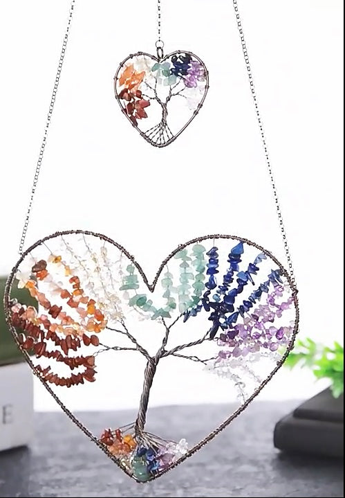 Double Heart Crystal Wall Hanging